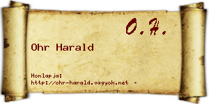 Ohr Harald névjegykártya